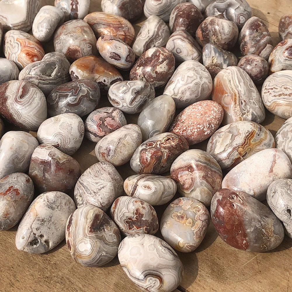Home Decor Modern Organic - Natural Stone Banded Agate Tumbled Stones