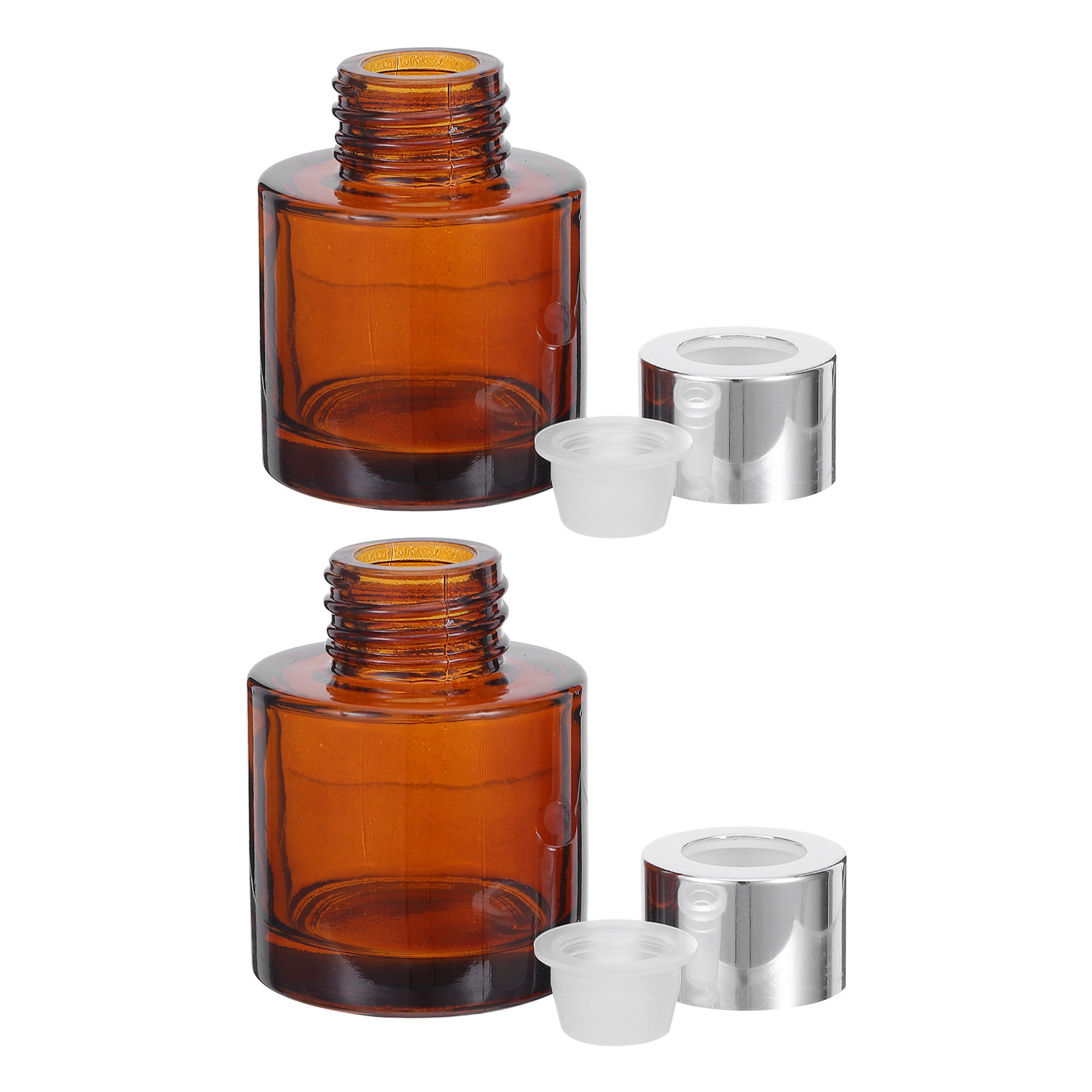 Home Decor Essentials - 2Pcs 50Ml Cylindrical Glass Aromatherapy Diffuser