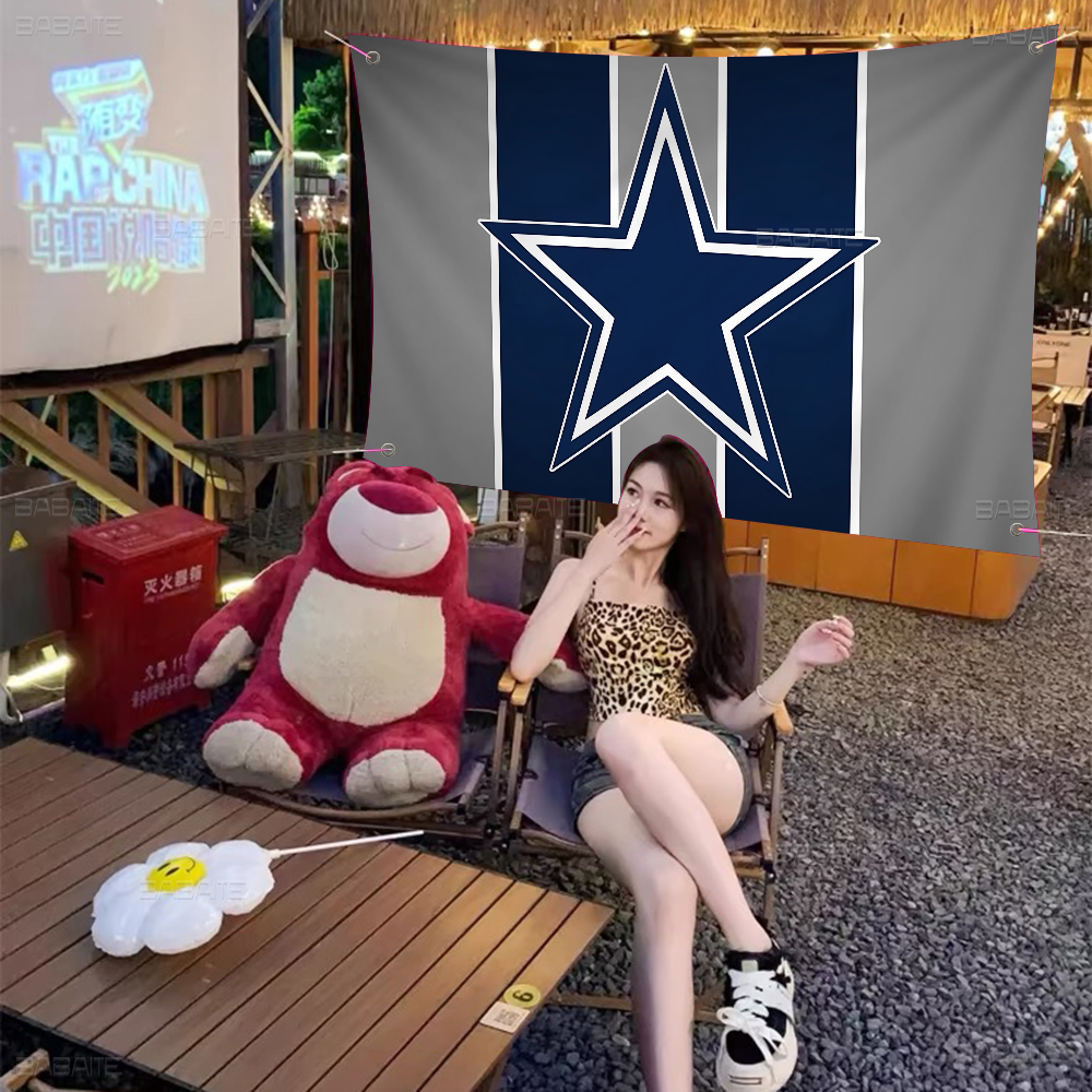 Home Decor Dallas - Dallas C-Cowboys LOGO Colorful Flag Wall