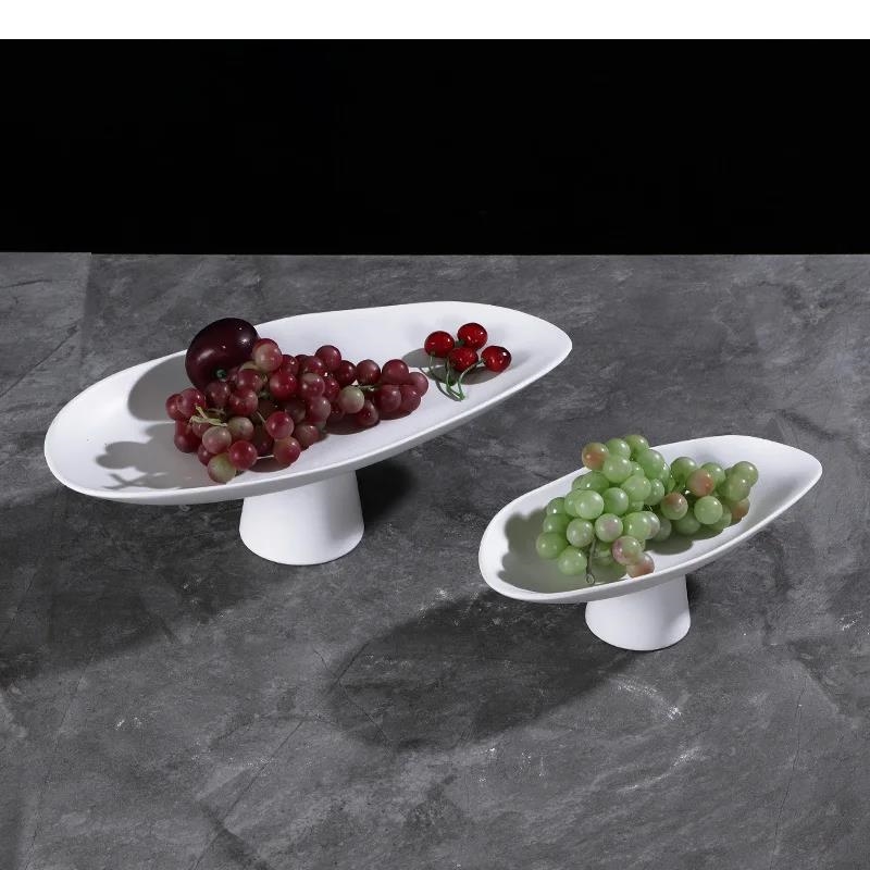 Home Decor Modern Organic - Ceramic Tray Compote Candy Tall Storage