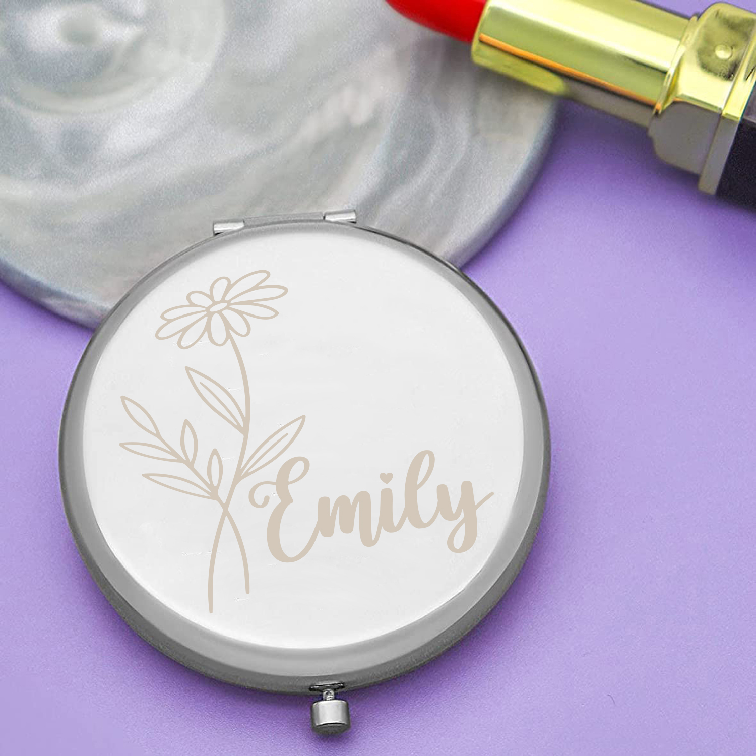 Home Decor Mirror - 1pc flowers with name laser mirror