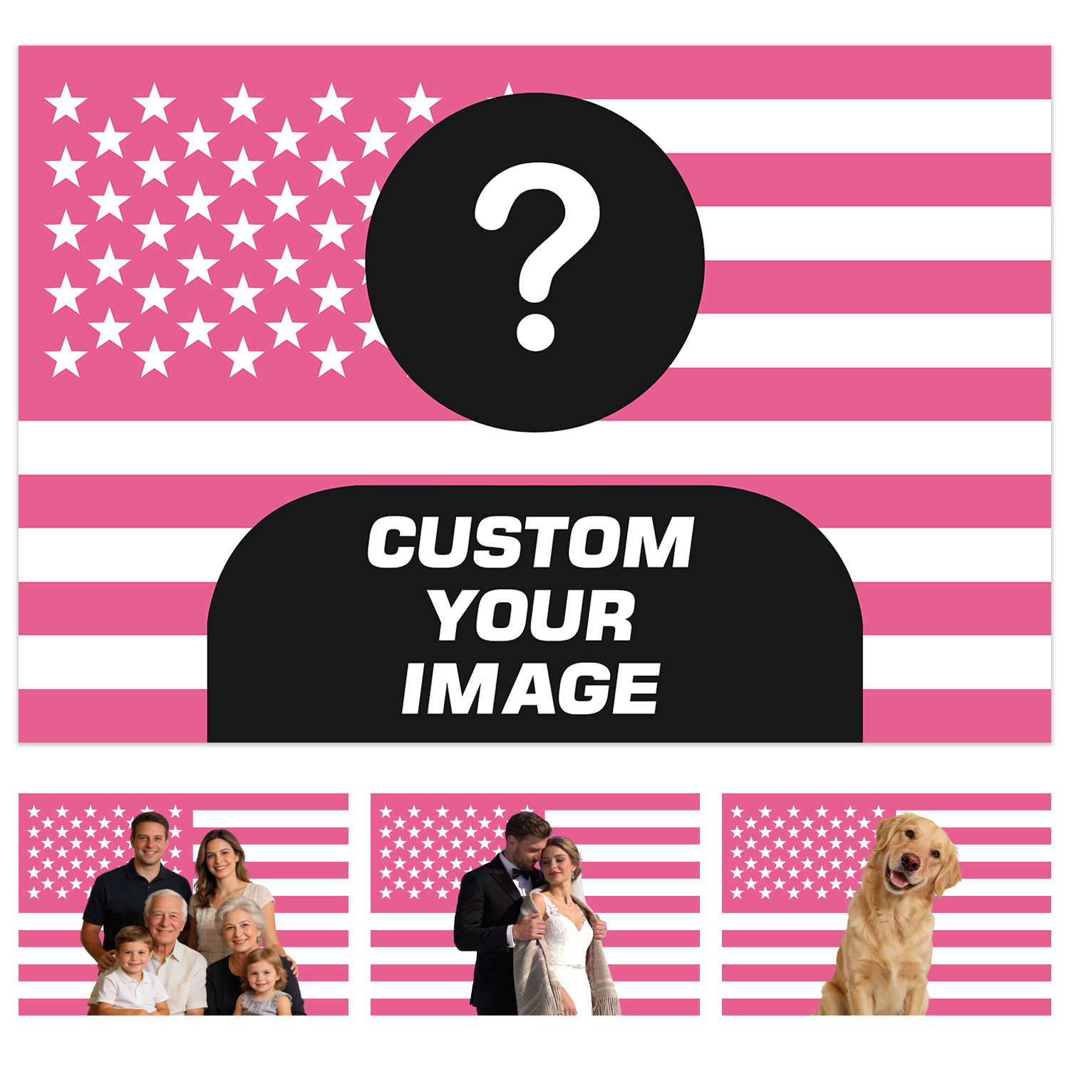 Home Decor Com - 1pc Personalized photo customized American flag