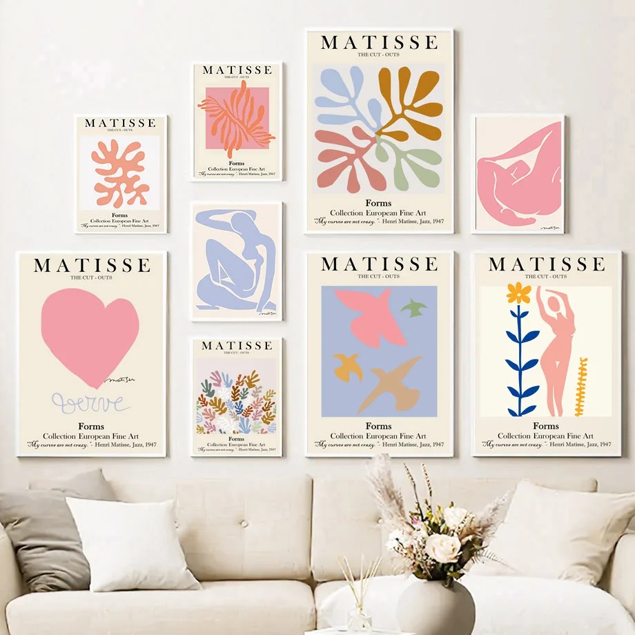 Home Decor Essentials - Abstract Matisse Girl Body Pigeon Coral