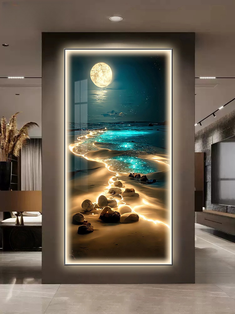 Hanging Moon Lamp - Ocean Waves Wall Lamp Entrance Decoration