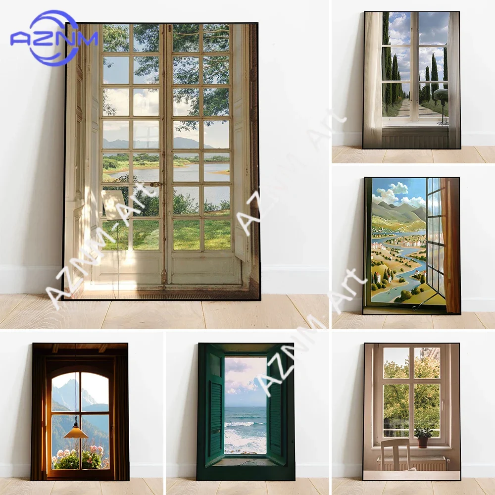 Home Decor Green - Green Landscapes Windows Wall Art Poster