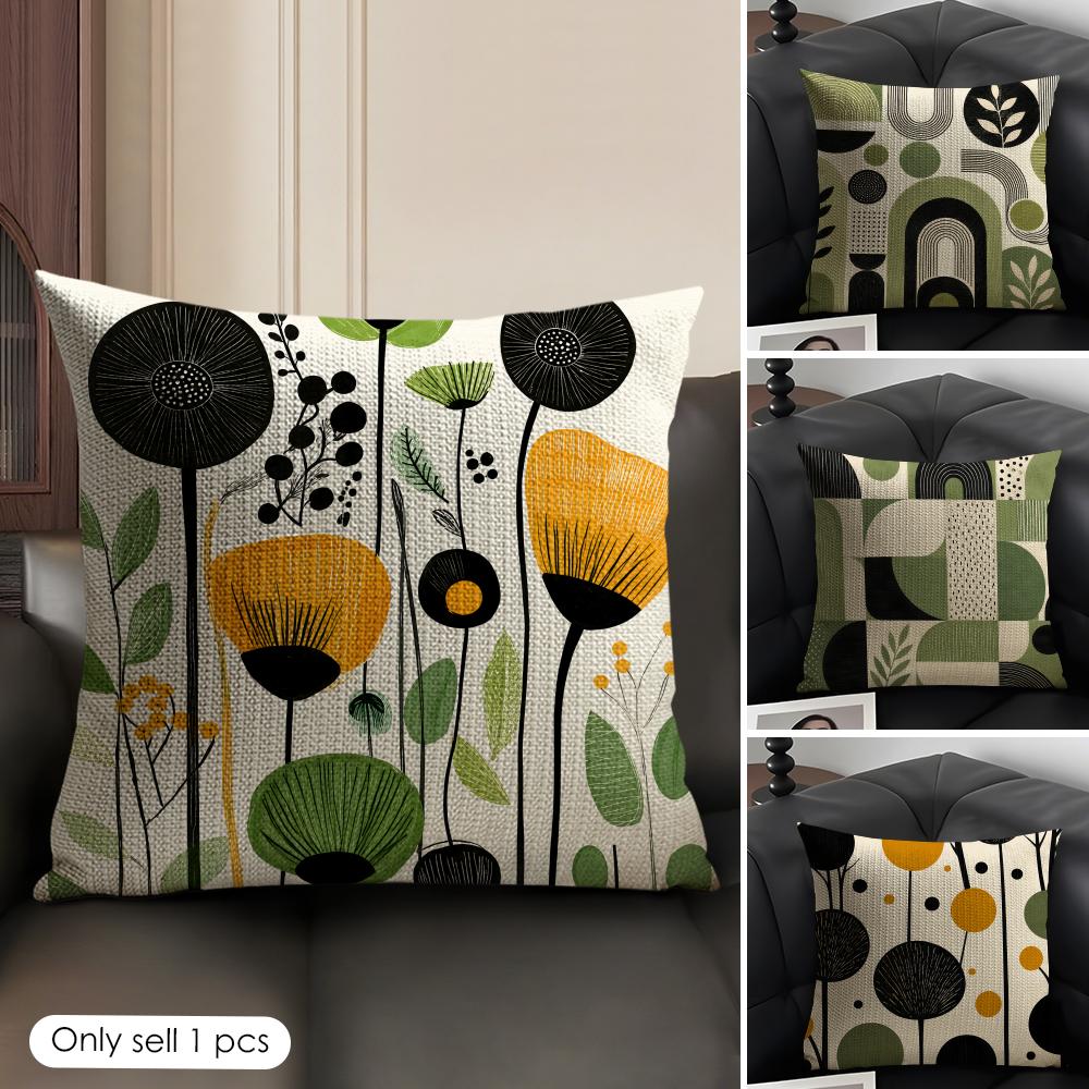 Home Decor Modern Organic - Modern Abstract Floral Dandelions Cushion Cover