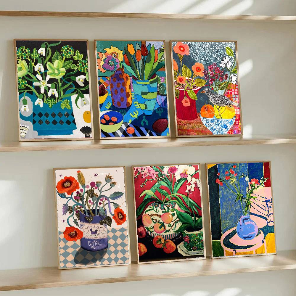 Home Decor Wallpaper - Flower Pottery Art Posters Living Room