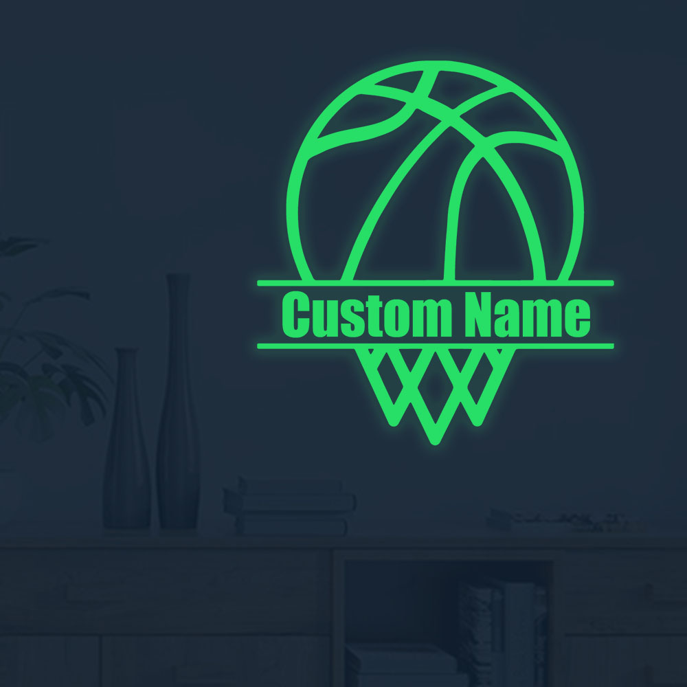 Home Decor Wallpaper - 1pc Cartoon Basketball Custom Name Self