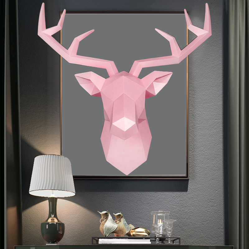Abstract Sculpture Resin - 3D Deer Head Statue Decor Abstract