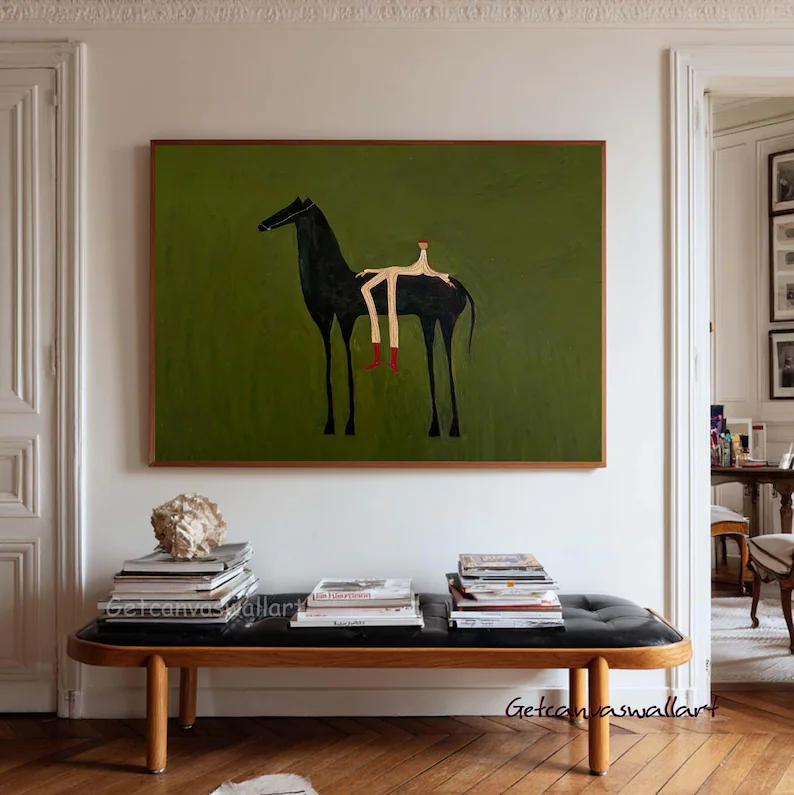 Home Decor Mod - Modern Abstract Western Horse & Figure
