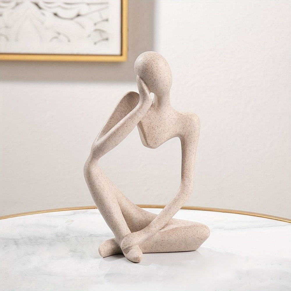 Abstract Sculpture Resin - Abstract Thinker Statue Sandstone Textured Resin