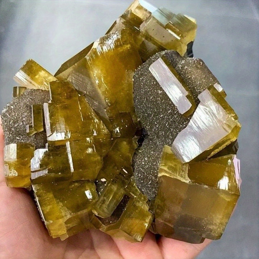 Home Decor Modern Organic - Rare Golden Barite Crystal Cluster, Home