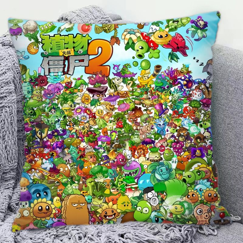 Plants Vs. Zombies Cute Cartoo - مراجعة Decorative Throw Pillow وسعره