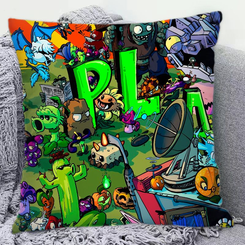 Plants Vs. Zombies Cute Cartoo - مراجعة Decorative Throw Pillow وسعره