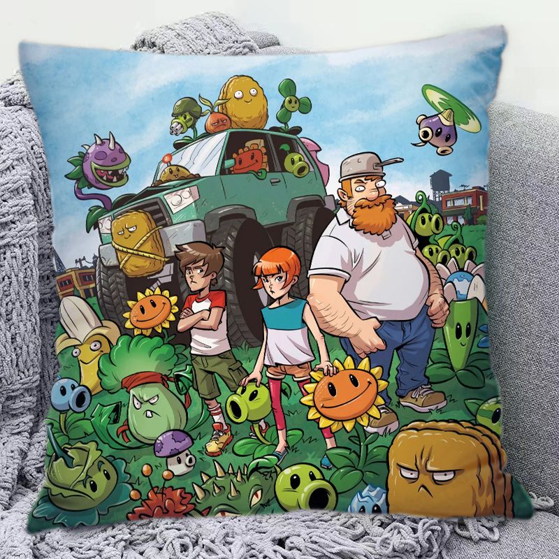 Plants Vs. Zombies Cute Cartoo - مراجعة Decorative Throw Pillow وسعره