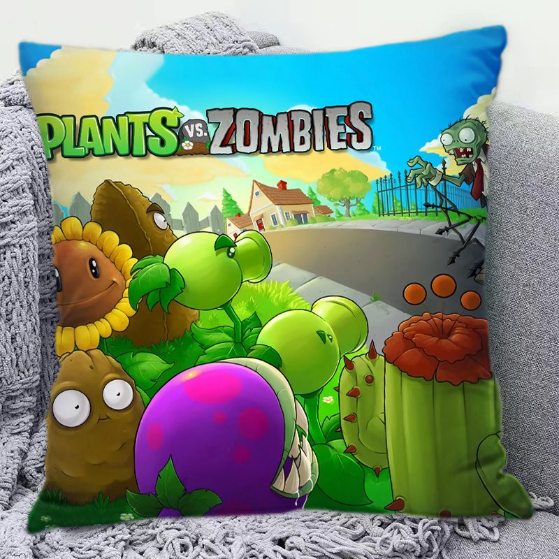 Plants Vs. Zombies Cute Cartoo - مراجعة Decorative Throw Pillow وسعره