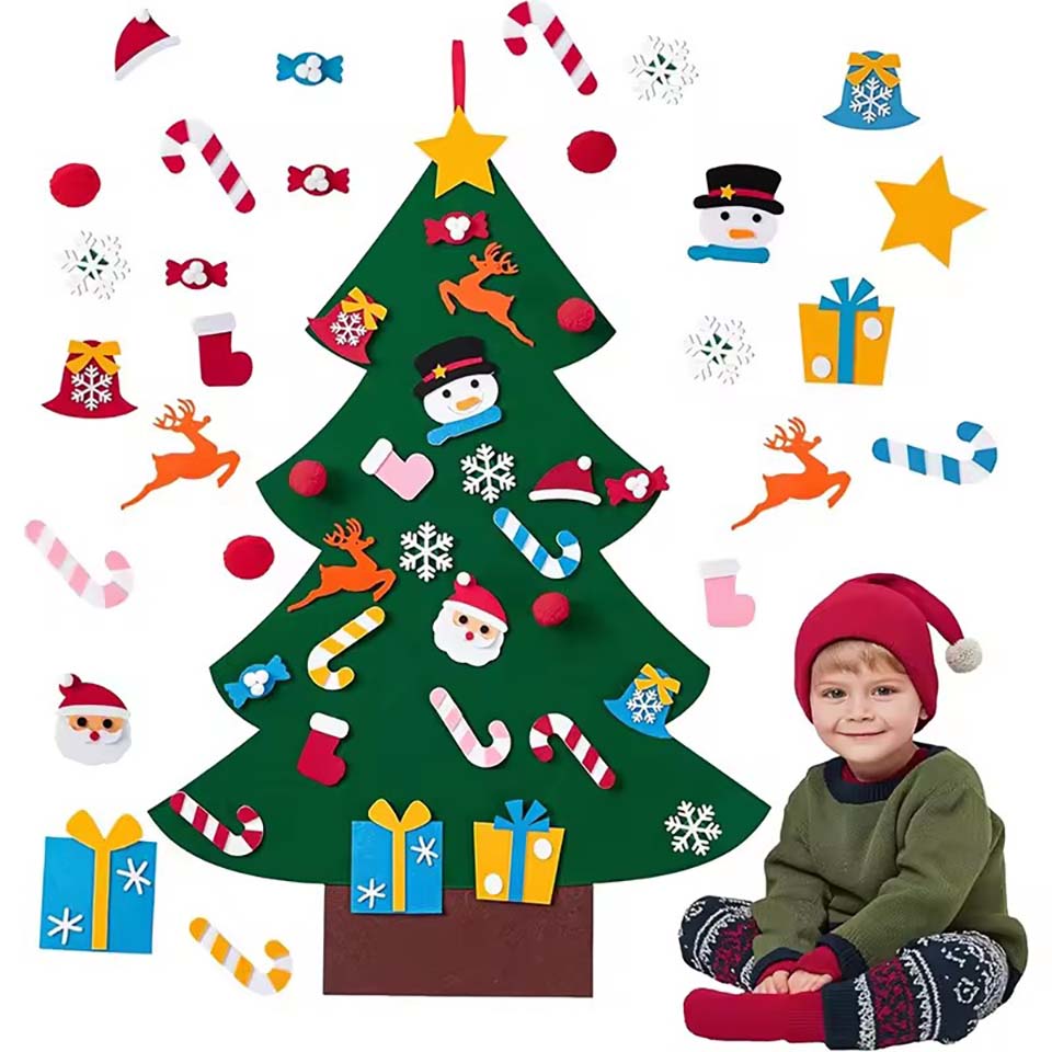 Kids DIY Felt Xmas Tree Set Ch - مراجعة Home Xmas Decor Ideas وسعره