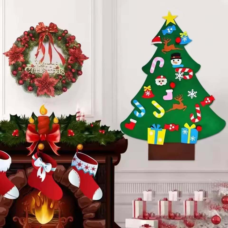 Kids DIY Felt Xmas Tree Set Ch - مراجعة Home Xmas Decor Ideas وسعره
