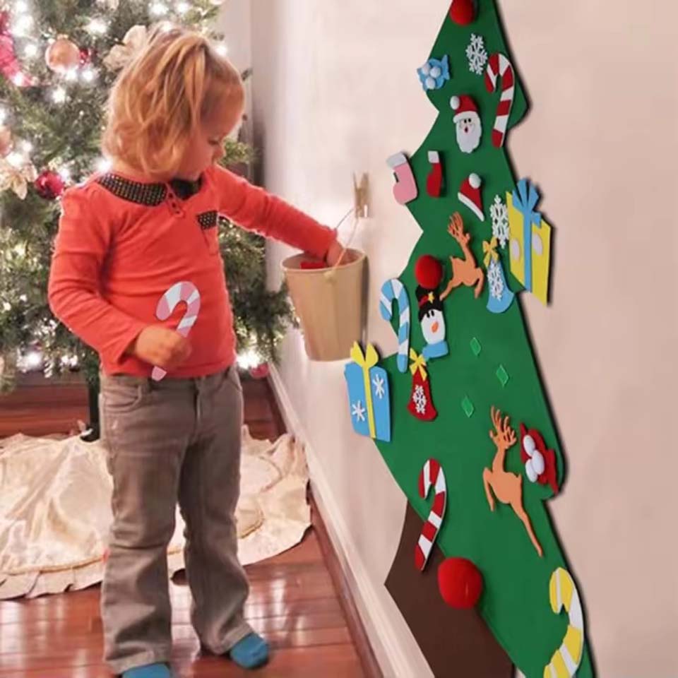 Kids DIY Felt Xmas Tree Set Ch - مراجعة Home Xmas Decor Ideas وسعره