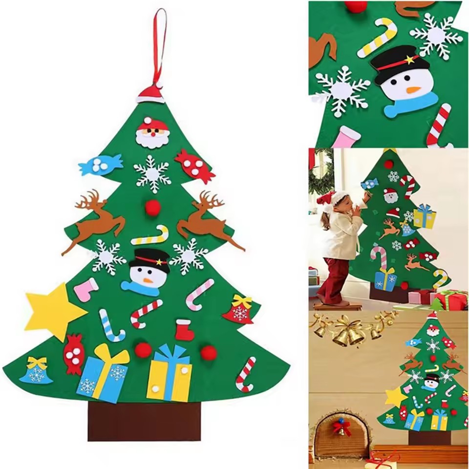 Kids DIY Felt Xmas Tree Set Ch - مراجعة Home Xmas Decor Ideas وسعره