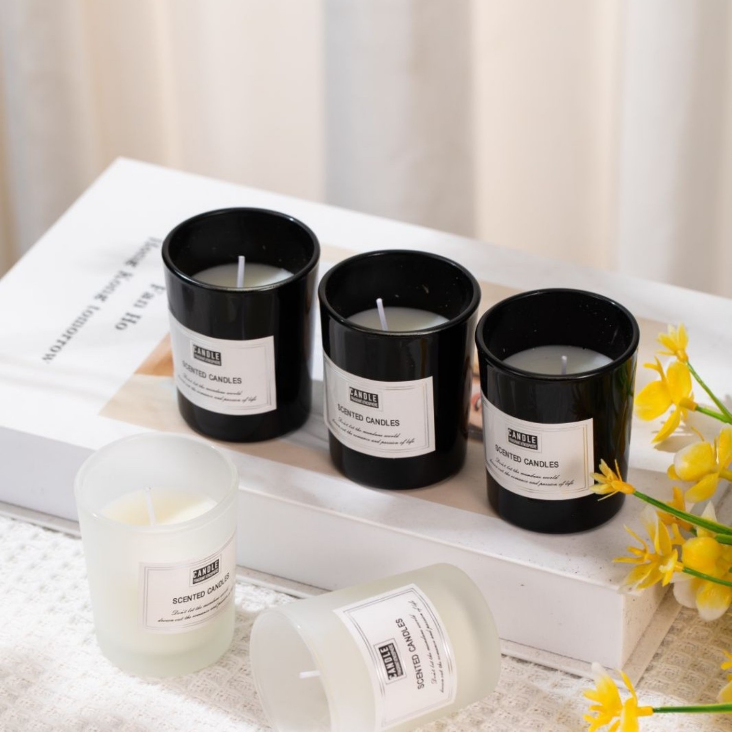 1pc Matte Black Glass Cup Cand - مراجعة Home Decor Essentials وسعره