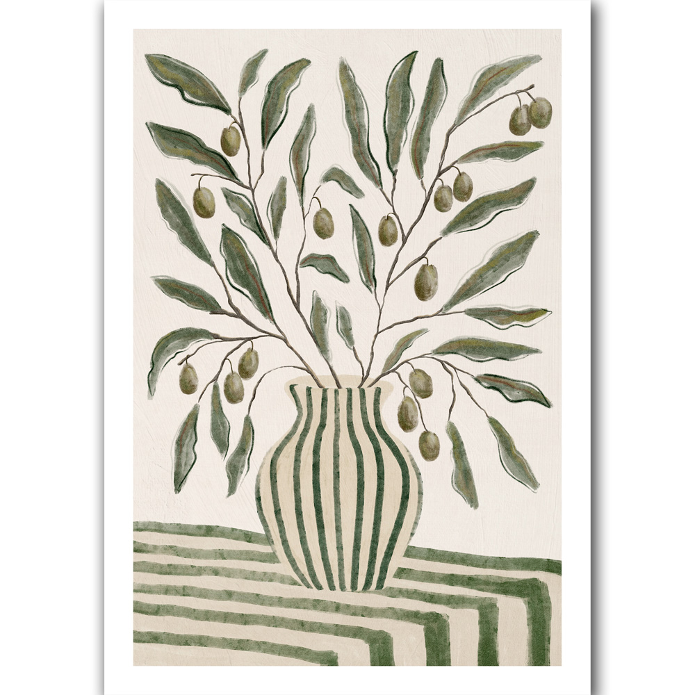 Nordic Olive Branch Canvas Pri - مراجعة Home Decor Green وسعره