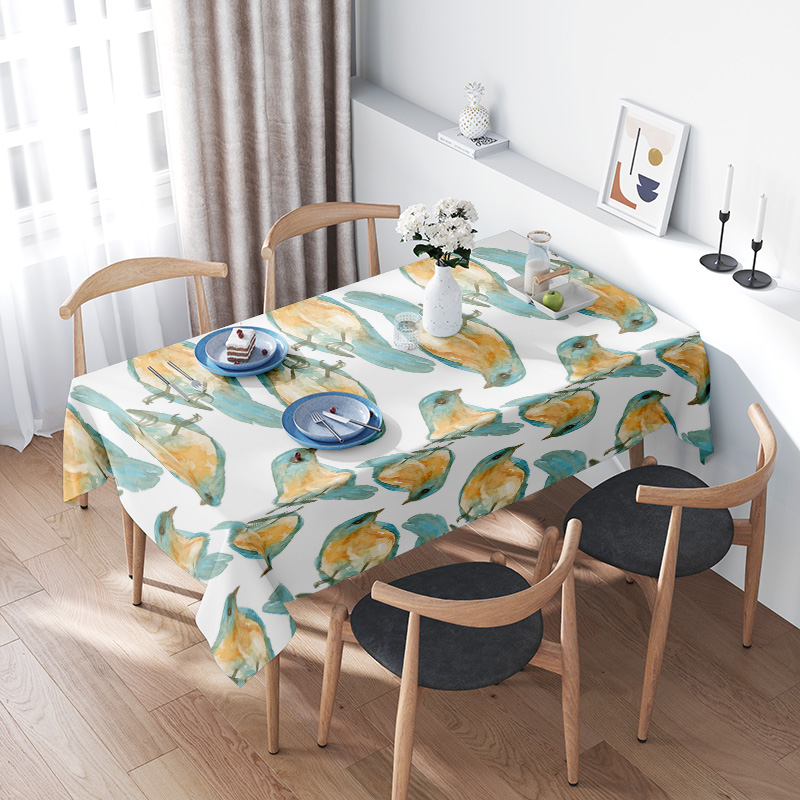 Watercolor Bird Print Tableclo - مراجعة Home Decor Online Shopping وسعره