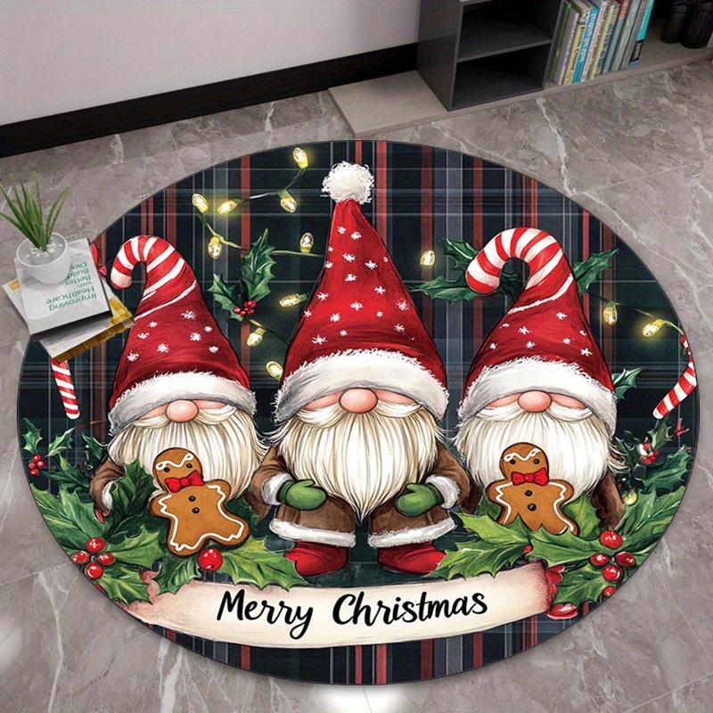 Christmas Gnomes Round Rug Plu - مراجعة Home Xmas Decor Ideas وسعره