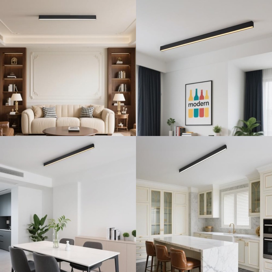 Black ceiling light LED, moder - مراجعة Led Strip Lights وسعره