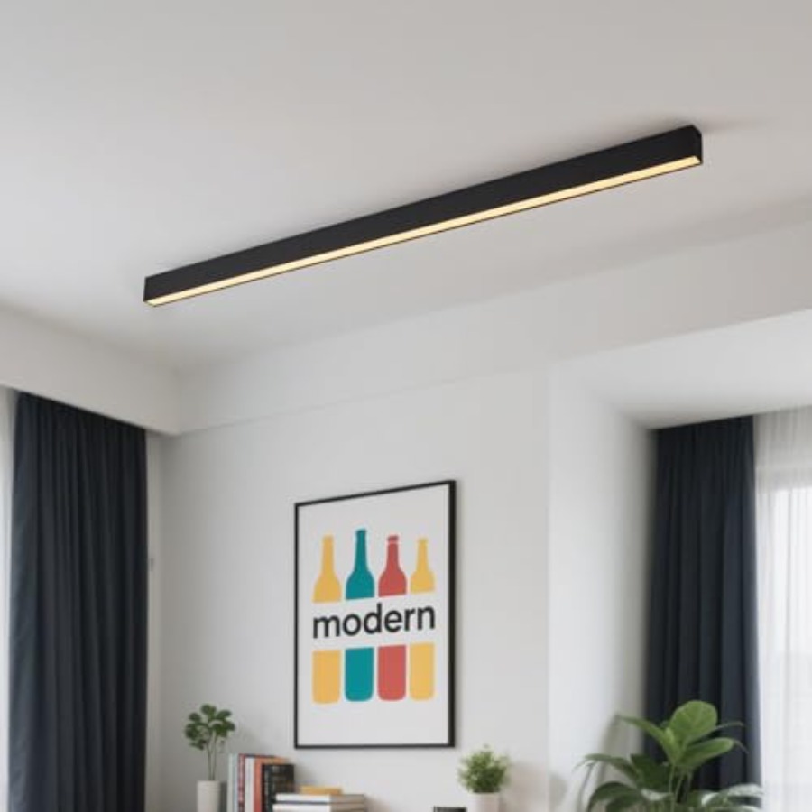 Black ceiling light LED, moder - مراجعة Led Strip Lights وسعره