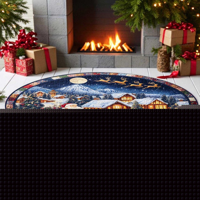 Santa Sleigh Christmas Round D - مراجعة Home Xmas Decor Ideas وسعره