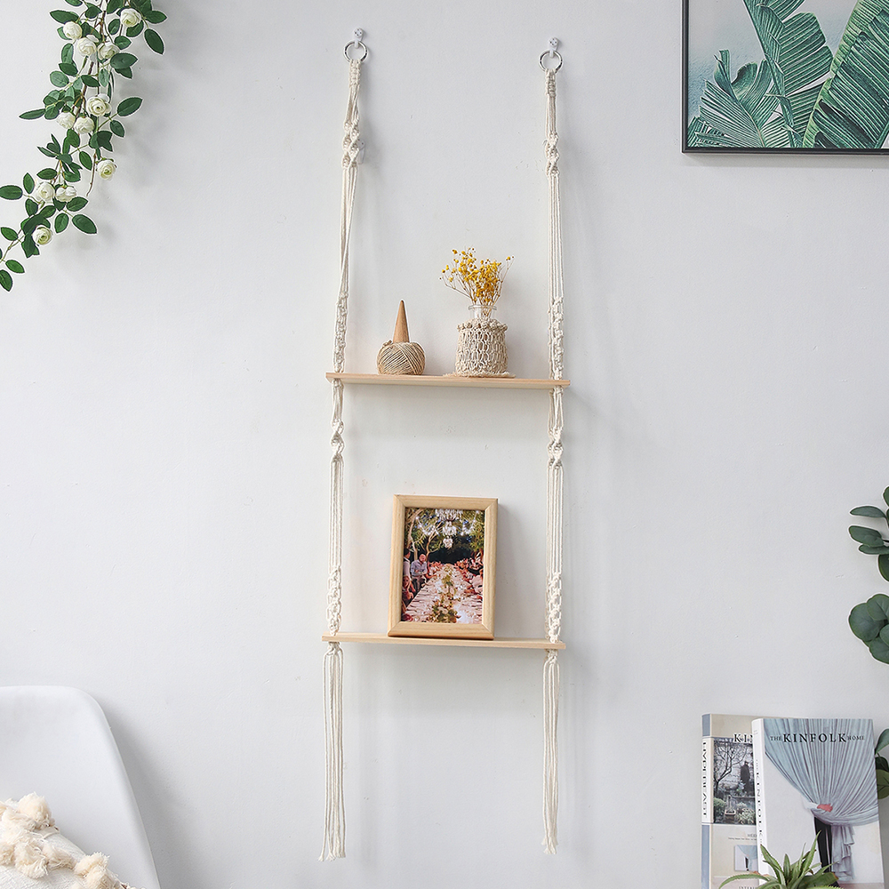 Double Layer Macrame Hanging S - مراجعة Home Decor Modern Organic وسعره
