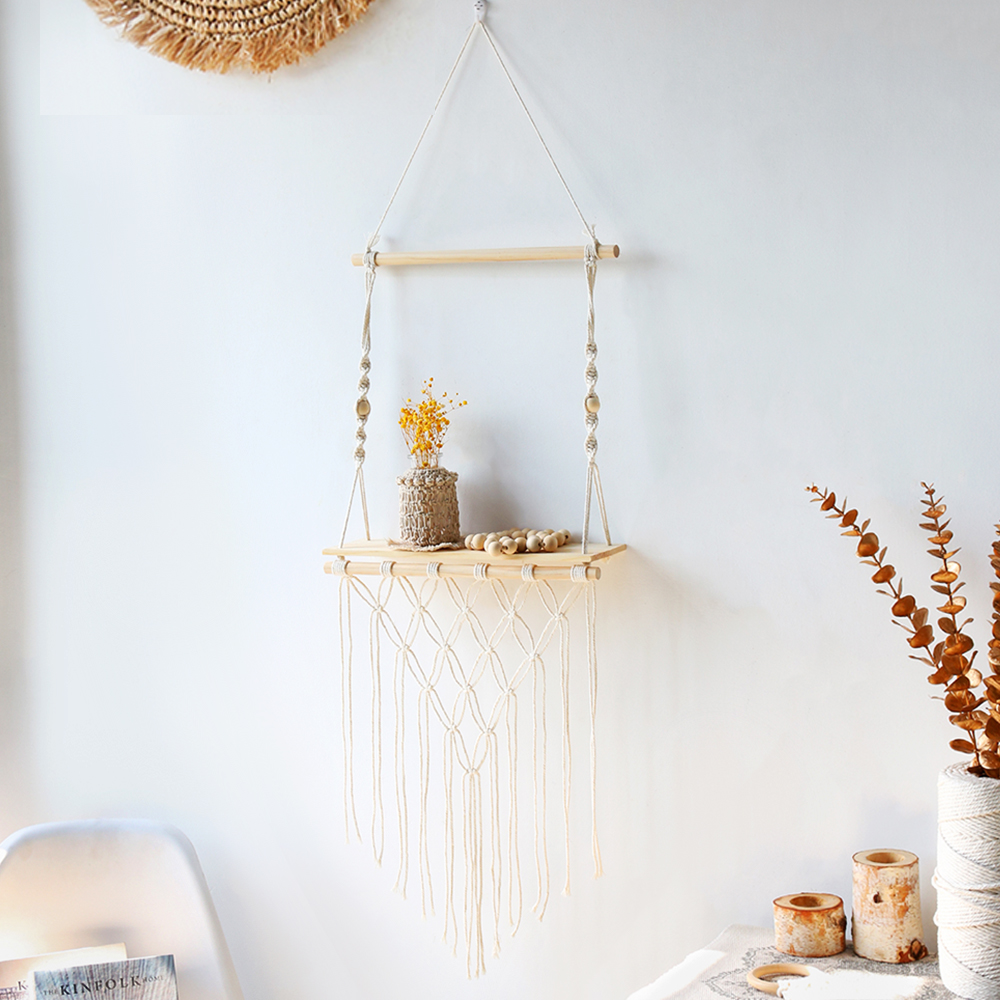 Double Layer Macrame Hanging S - مراجعة Home Decor Modern Organic وسعره