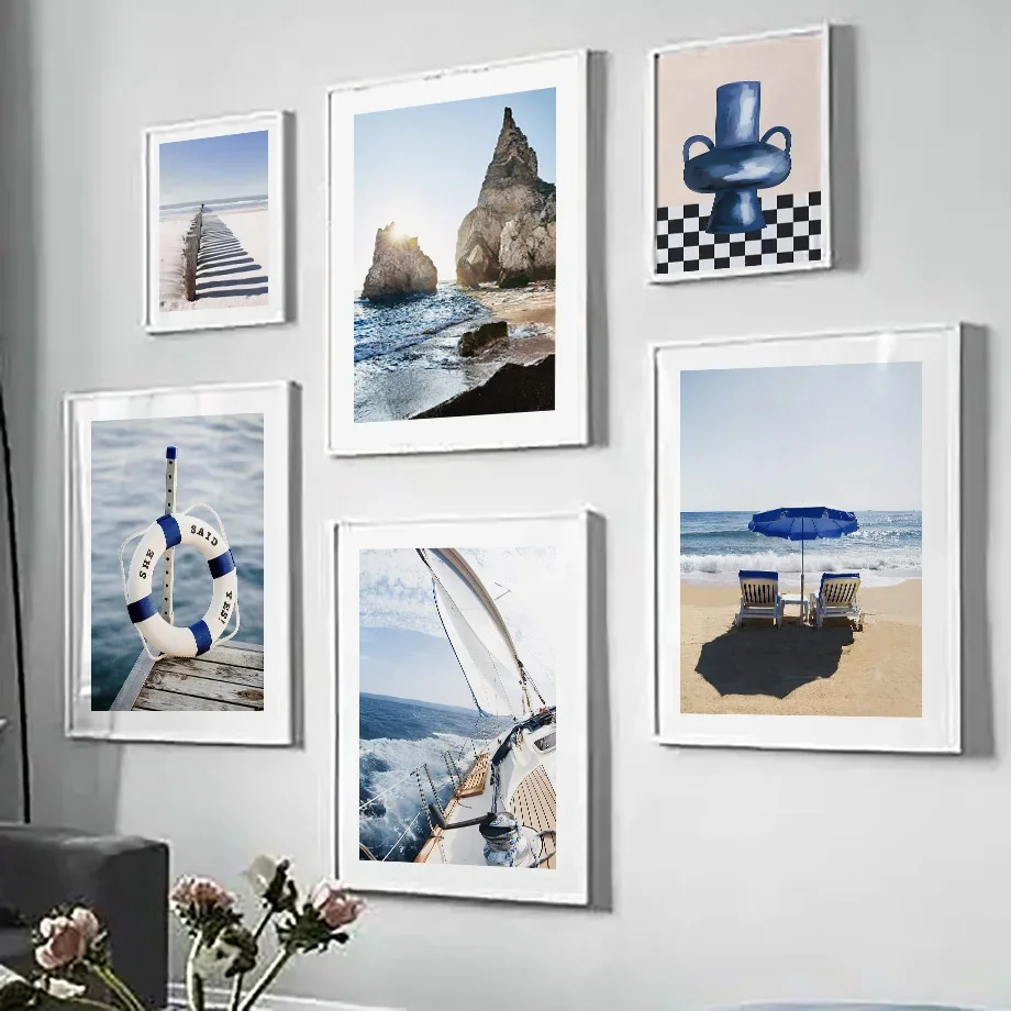 Blue Sea Sunshine Beach White  - مراجعة Home Decor Essentials وسعره