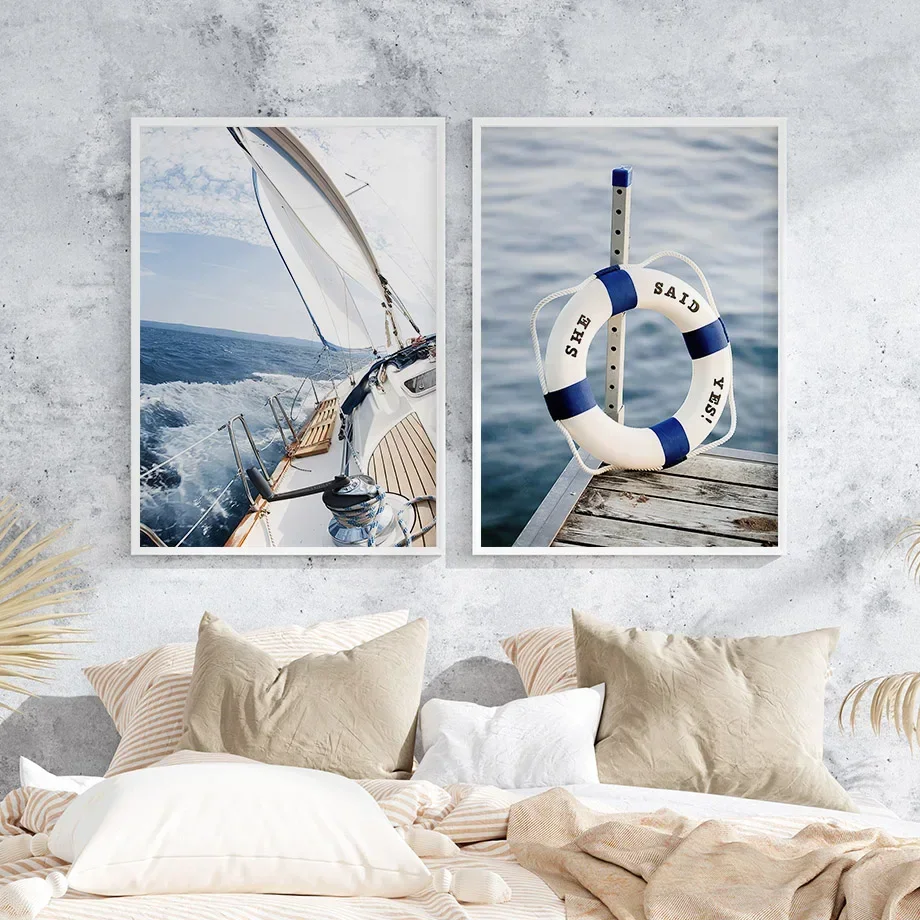 Blue Sea Sunshine Beach White  - مراجعة Home Decor Essentials وسعره
