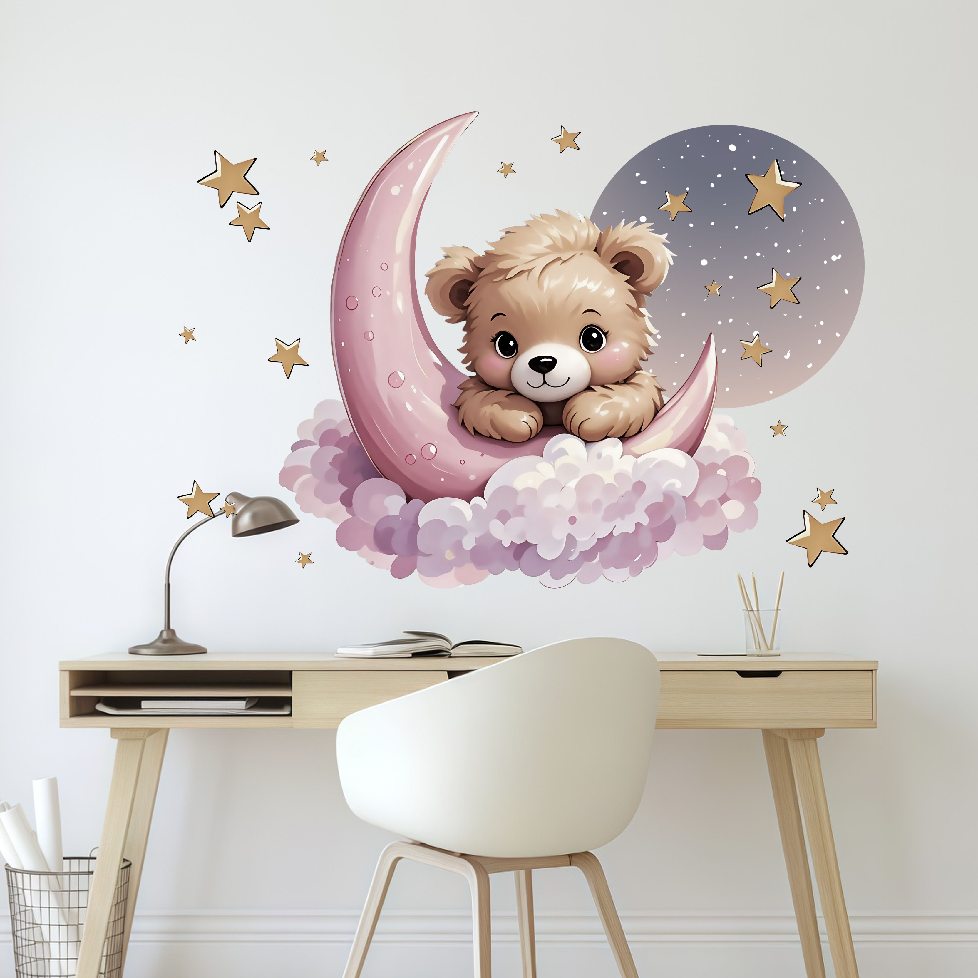 New Arrival Bear Star Moon Nig - مراجعة Home Decor Wallpaper وسعره