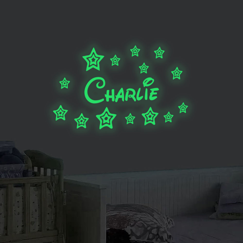 1pc Cartoon stars Custom Name  - مراجعة Home Decor Wallpaper وسعره