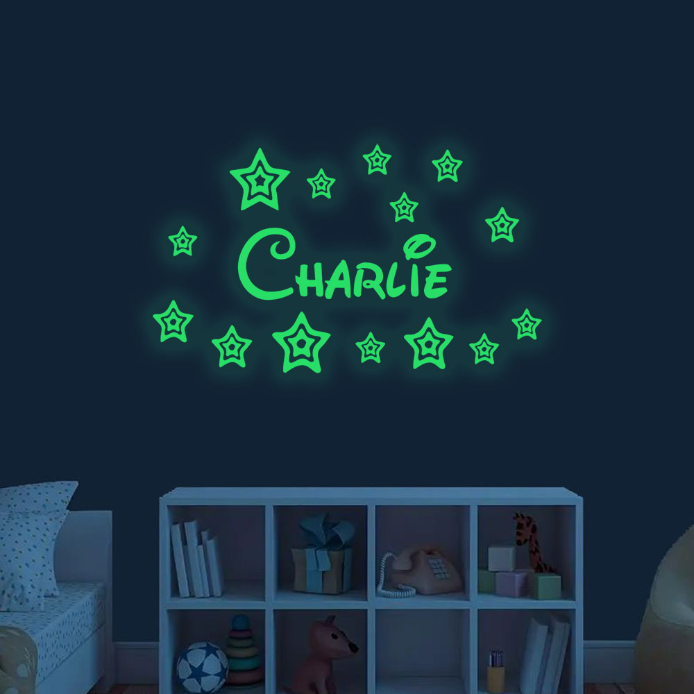 1pc Cartoon stars Custom Name  - مراجعة Home Decor Wallpaper وسعره