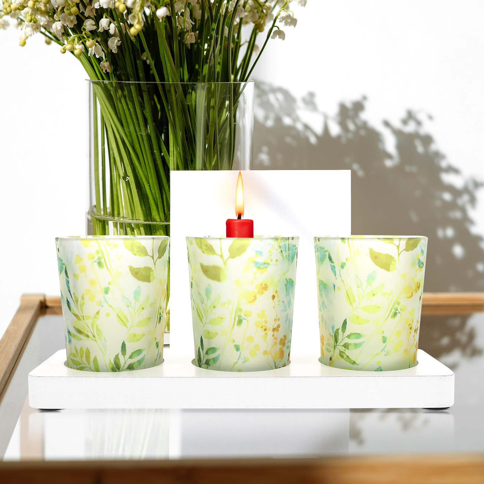 3 Pcs C Holders Glass Scented  - مراجعة Home Decor Green وسعره