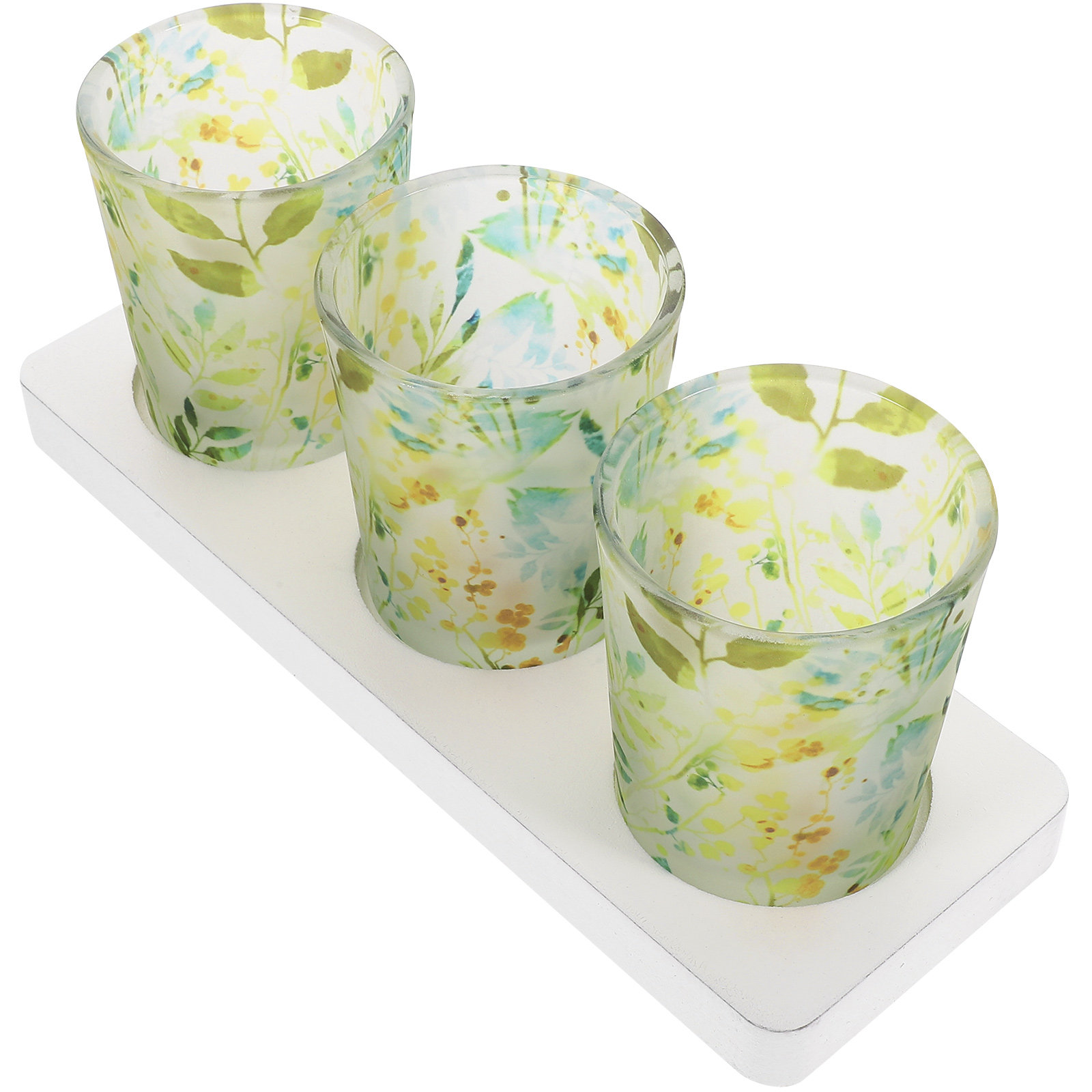 3 Pcs C Holders Glass Scented  - مراجعة Home Decor Green وسعره