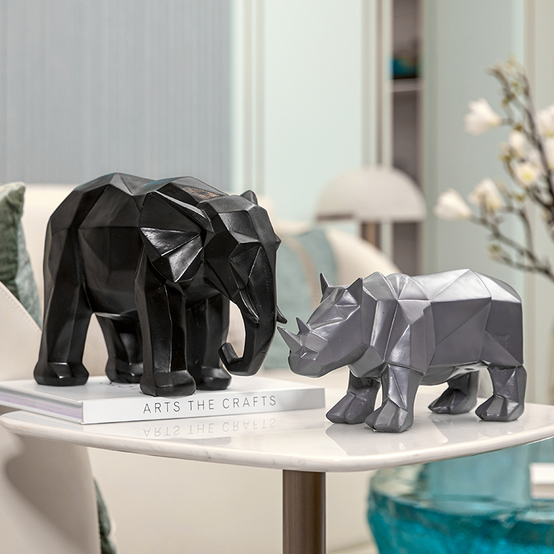 Resin Rhinoceros Elephant Stat - مراجعة Abstract Sculpture Resin وسعره