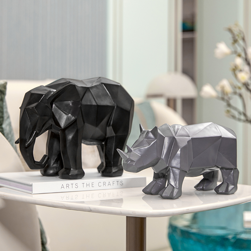 Resin Rhinoceros Elephant Stat - مراجعة Abstract Sculpture Resin وسعره