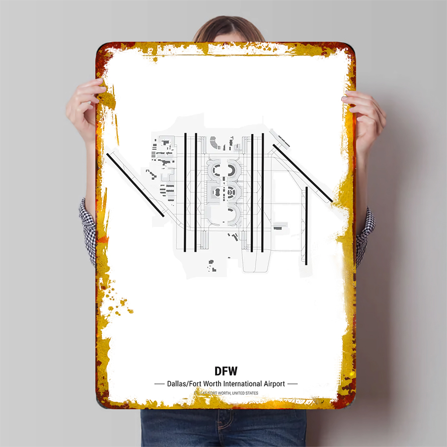 DFW Airport Map Metal Wall Art - مراجعة Home Decor Dallas وسعره