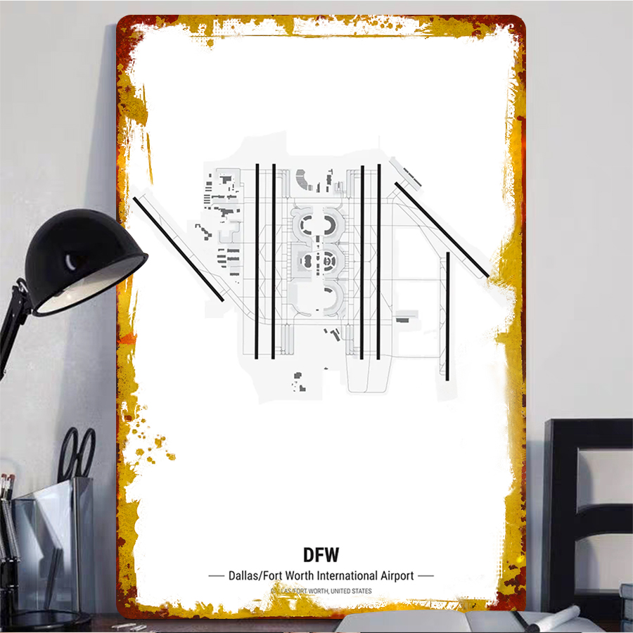 DFW Airport Map Metal Wall Art - مراجعة Home Decor Dallas وسعره