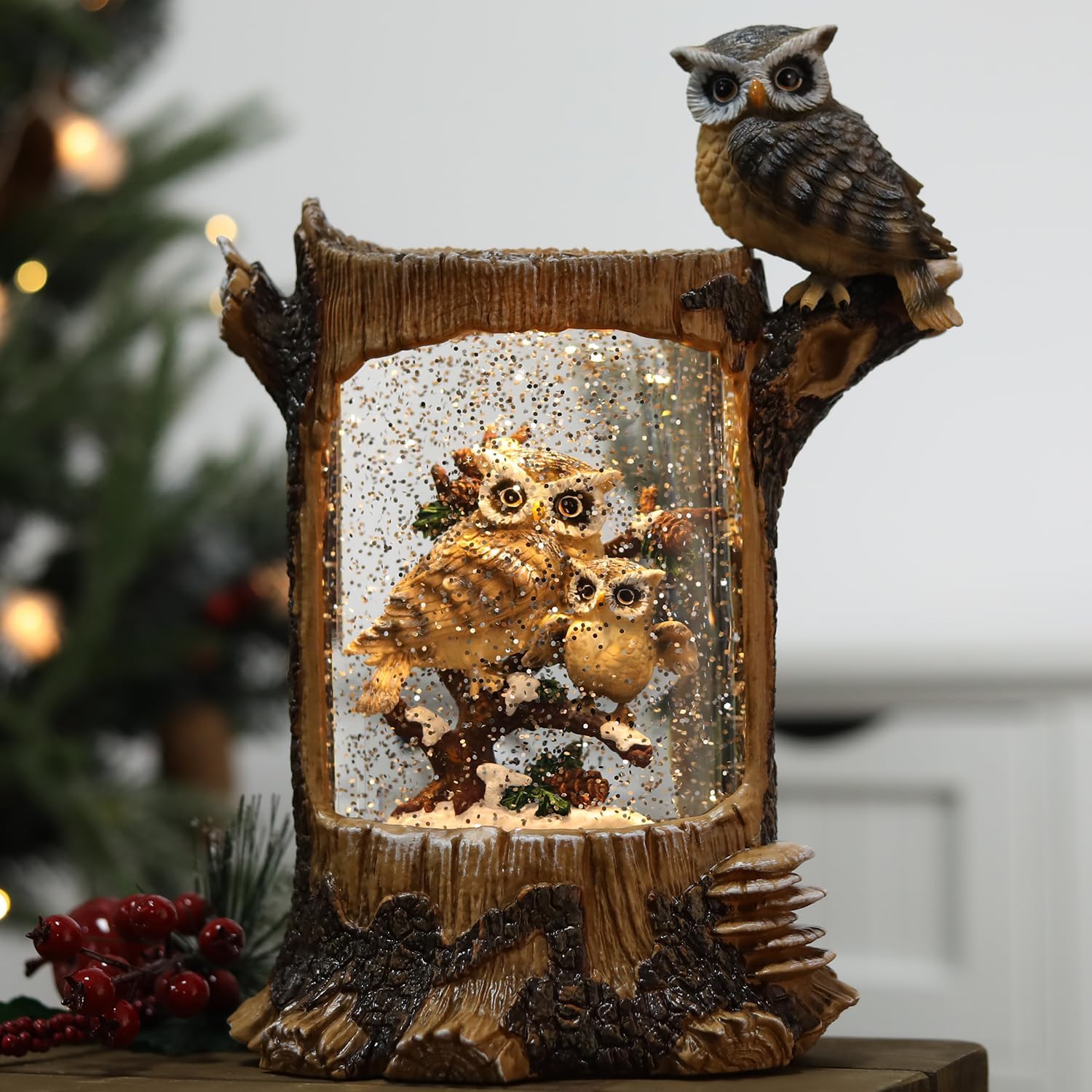 Christmas Owl Family Snow Glob - مراجعة Home Decor Collection وسعره