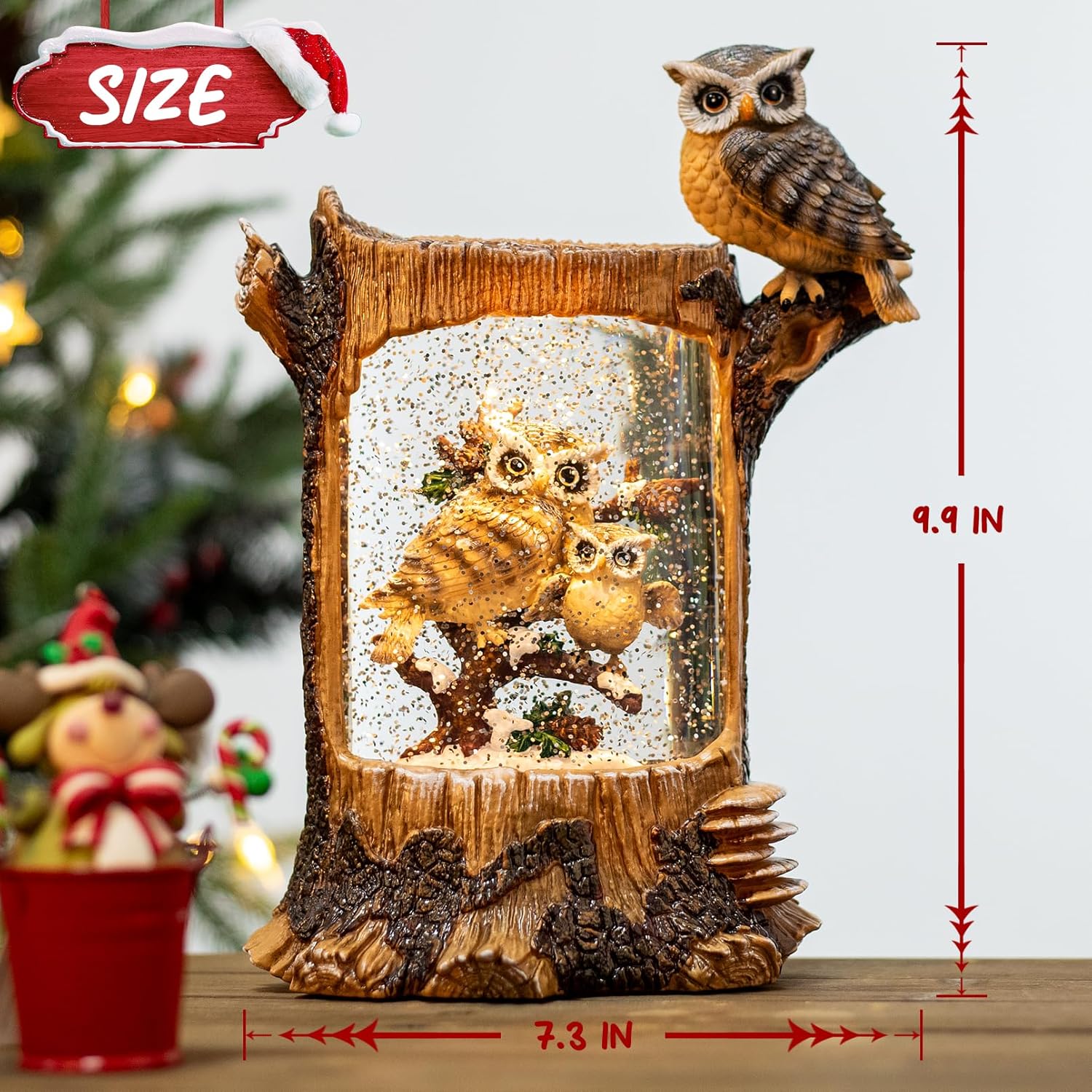 Christmas Owl Family Snow Glob - مراجعة Home Decor Collection وسعره