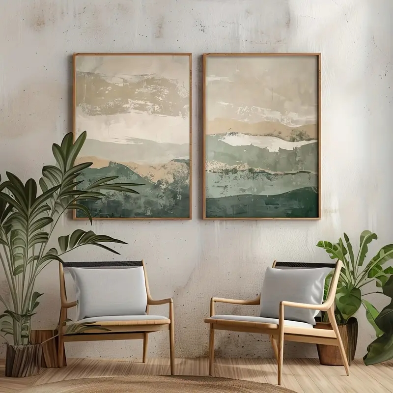 2pcs/set Wabi Sabi Abstract Ge - مراجعة Home Decor Green وسعره