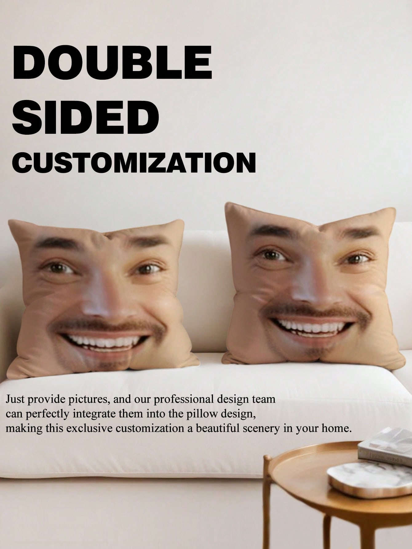 1pc Custom Face Square Pillow  - مراجعة Decorative Throw Pillow وسعره