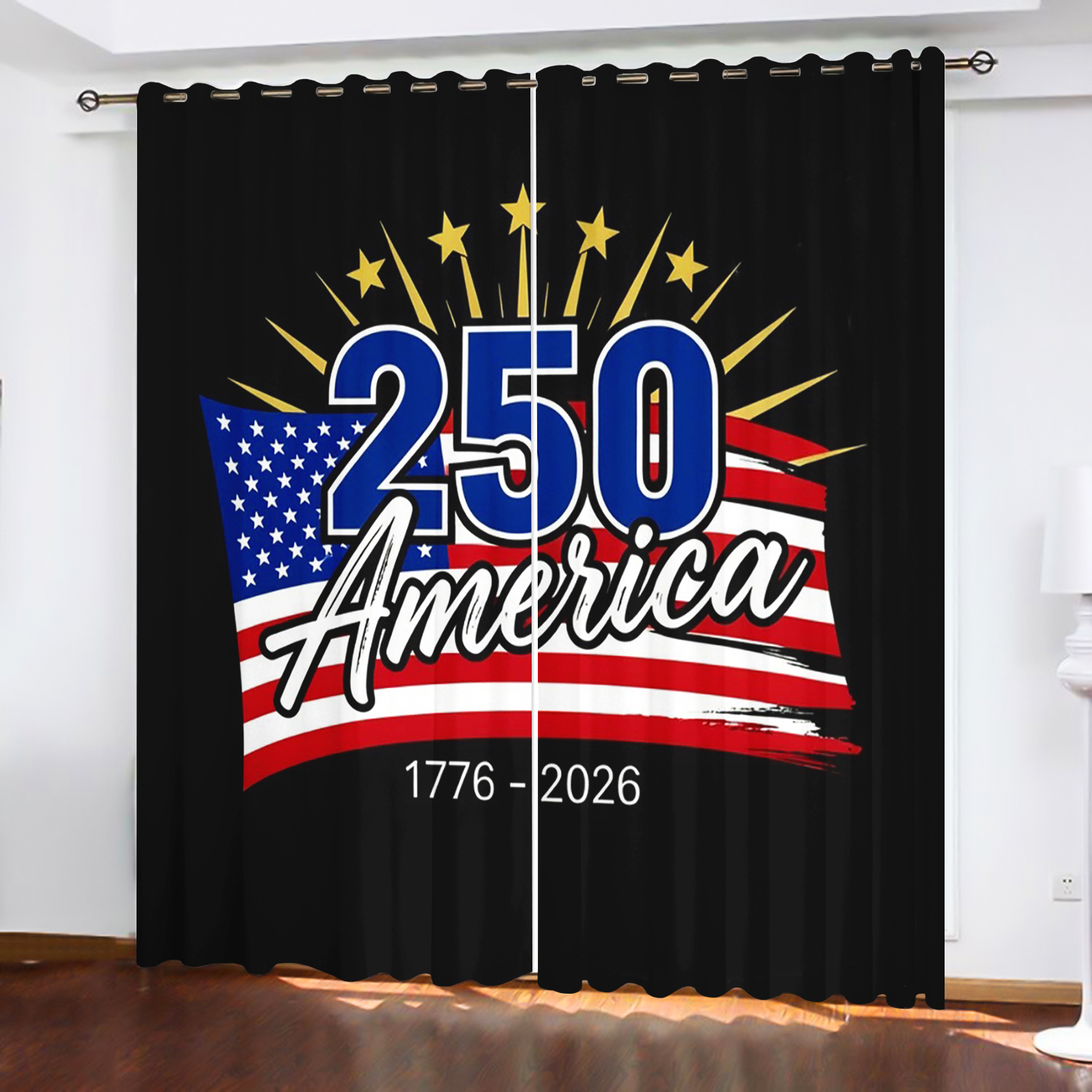 America 250th Anniversary Curt - مراجعة Home Decor Curtains وسعره