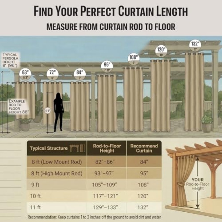 Waterproof Outdoor Curtain W84 - مراجعة Home Decor Curtains وسعره